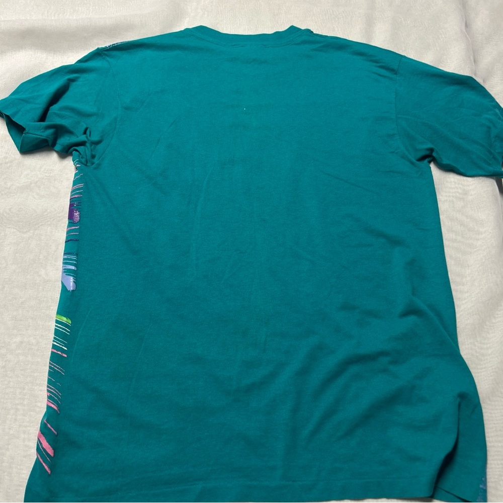 Vtg Abstract Sparkle Paint Art T-Shirt Hanes USA Fifty Fifty Single Stitch Grail - Picture 5 of 7